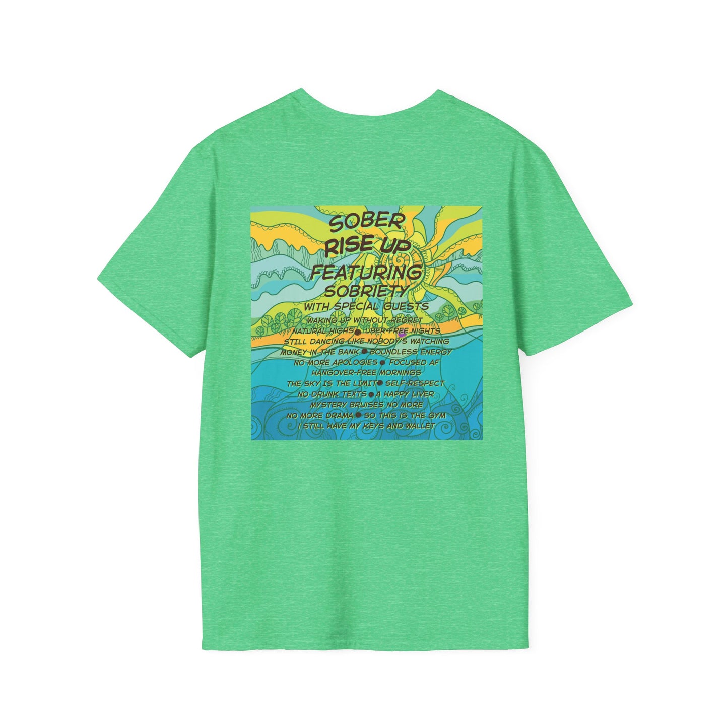 Sober Rise Up Tee – Featuring Sobriety (Limited Edition Tour Design - Sun-n-Waves)