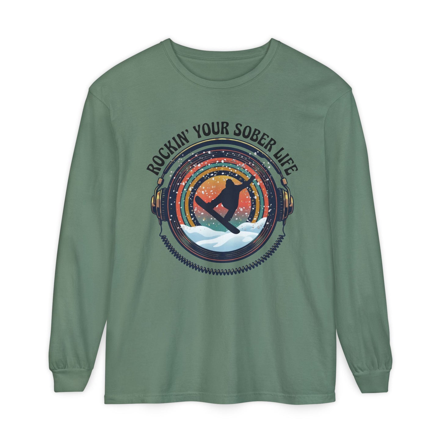 Rockin' Your Sober Life - Snowboarder Tee - LS Tee