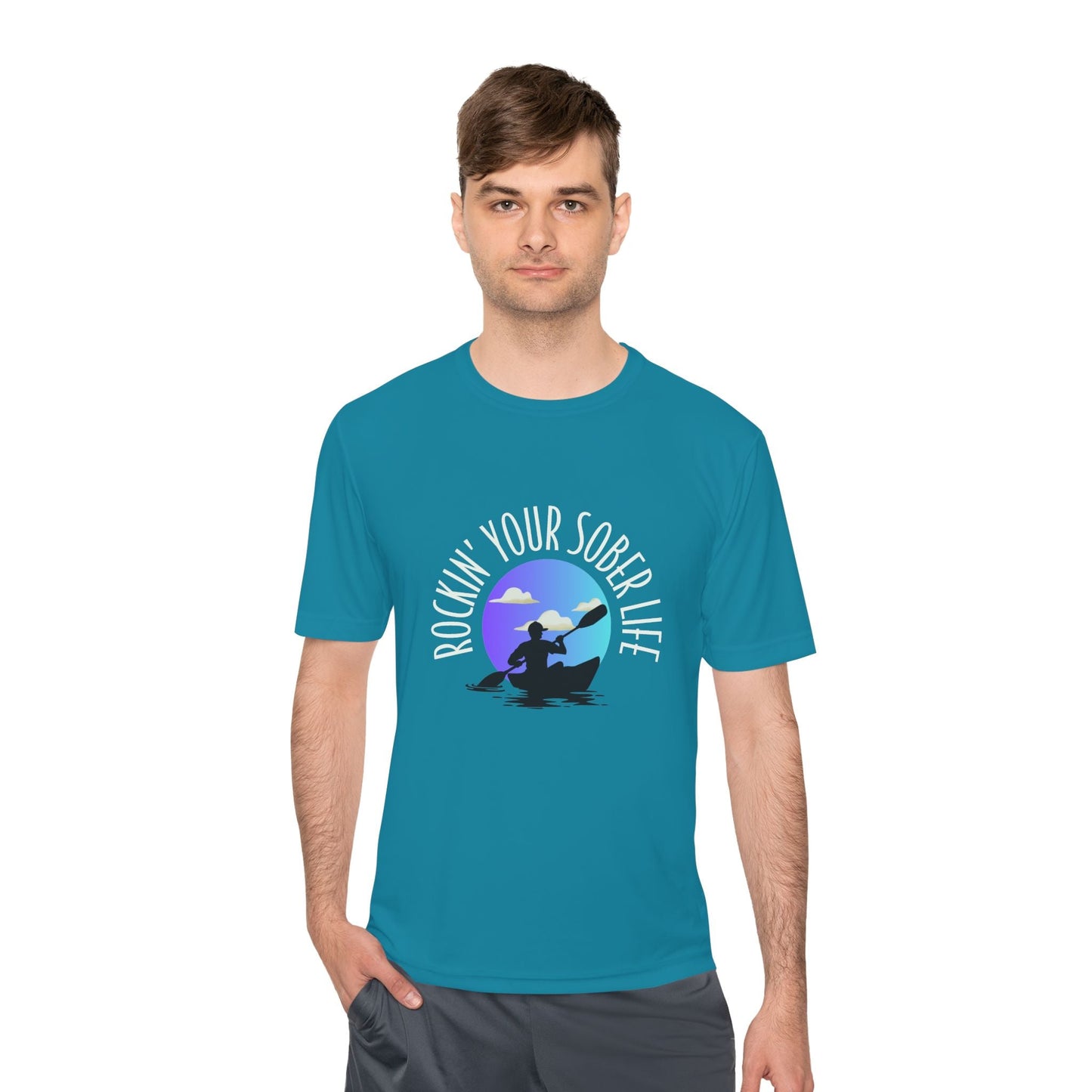 “Kayak Vibes” Unisex Moisture Wicking Tee (Chillwave)