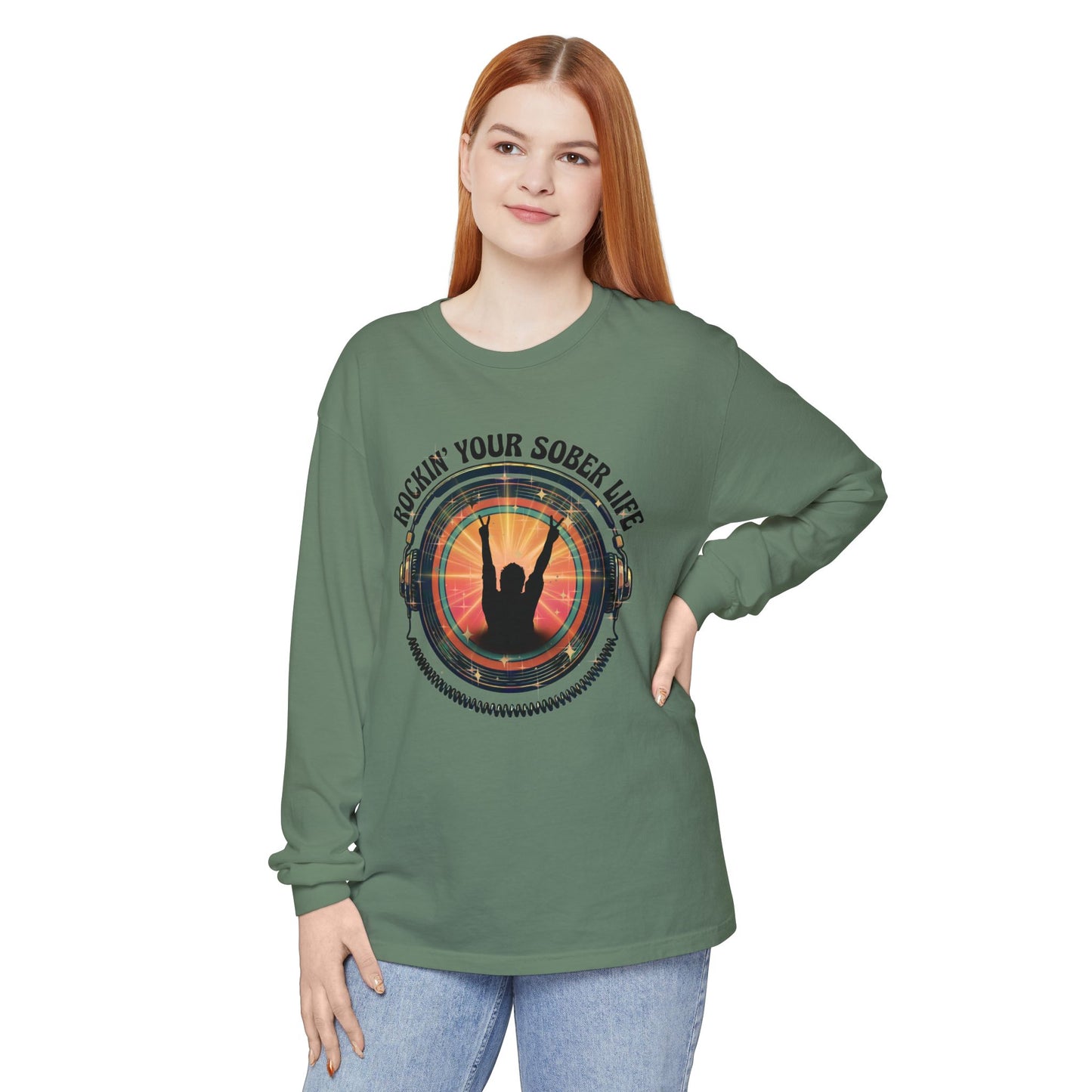 Rockin' Your Sober Life - Original Edition | Vintage Vinyl Design - LS Tee