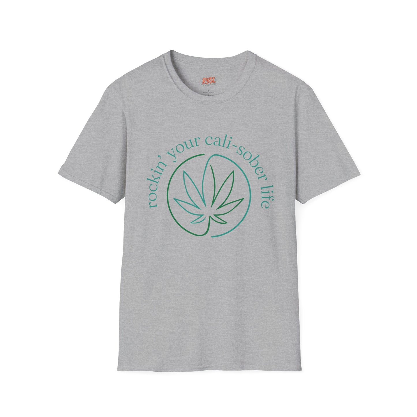 Cali-Sober Vibes Leaf Outline Tee – Rockin’ Your Cali-Sober Life