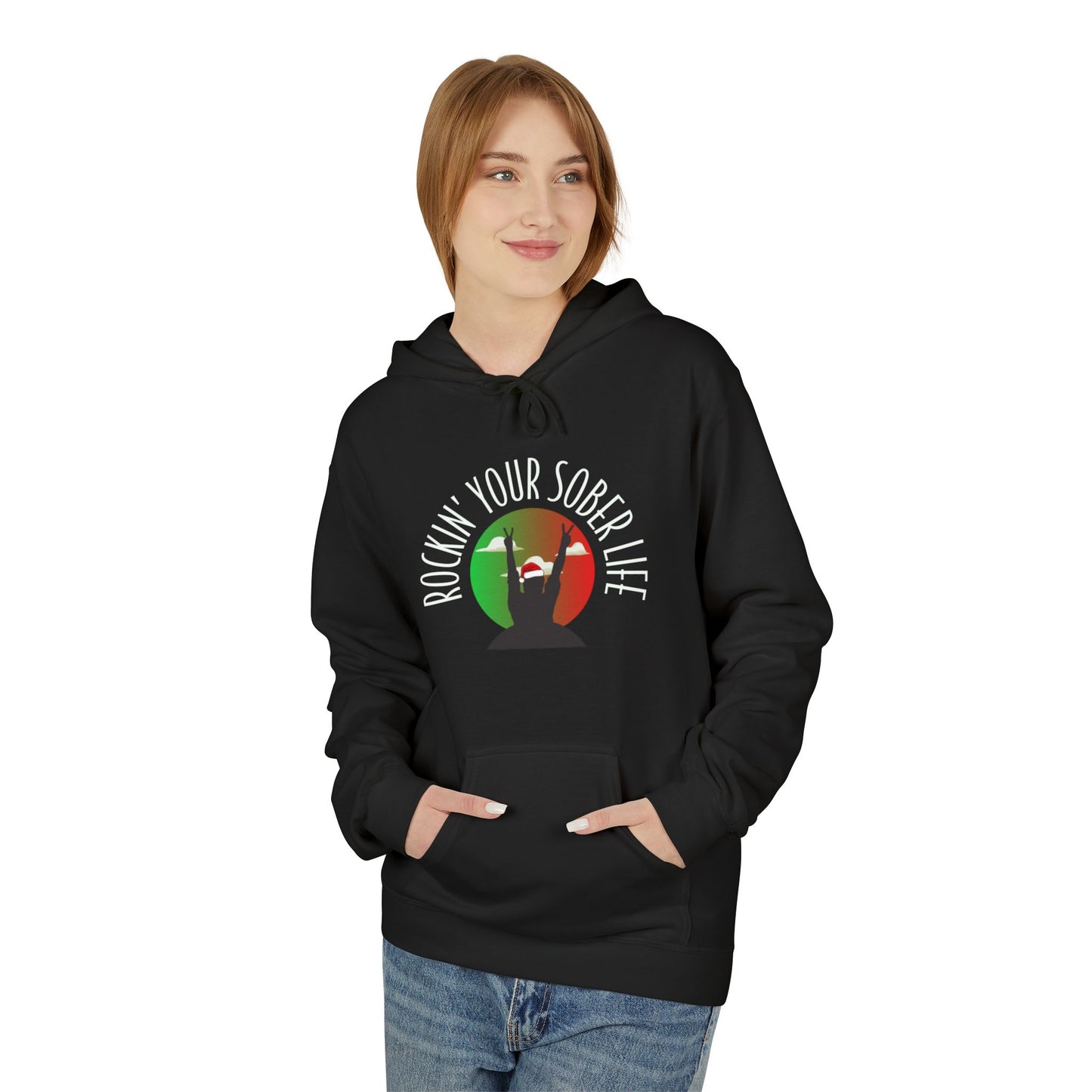 Rockin' Your Sober Life Hoodie with Clouds