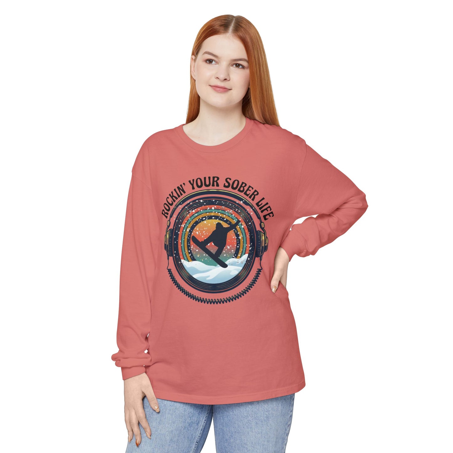 Rockin' Your Sober Life - Snowboarder Tee - LS Tee