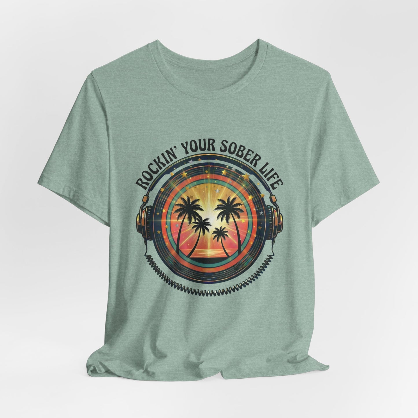 Rockin' Your Sober Life - Sunset & Palm Trees Edition | Vintage Vinyl Design