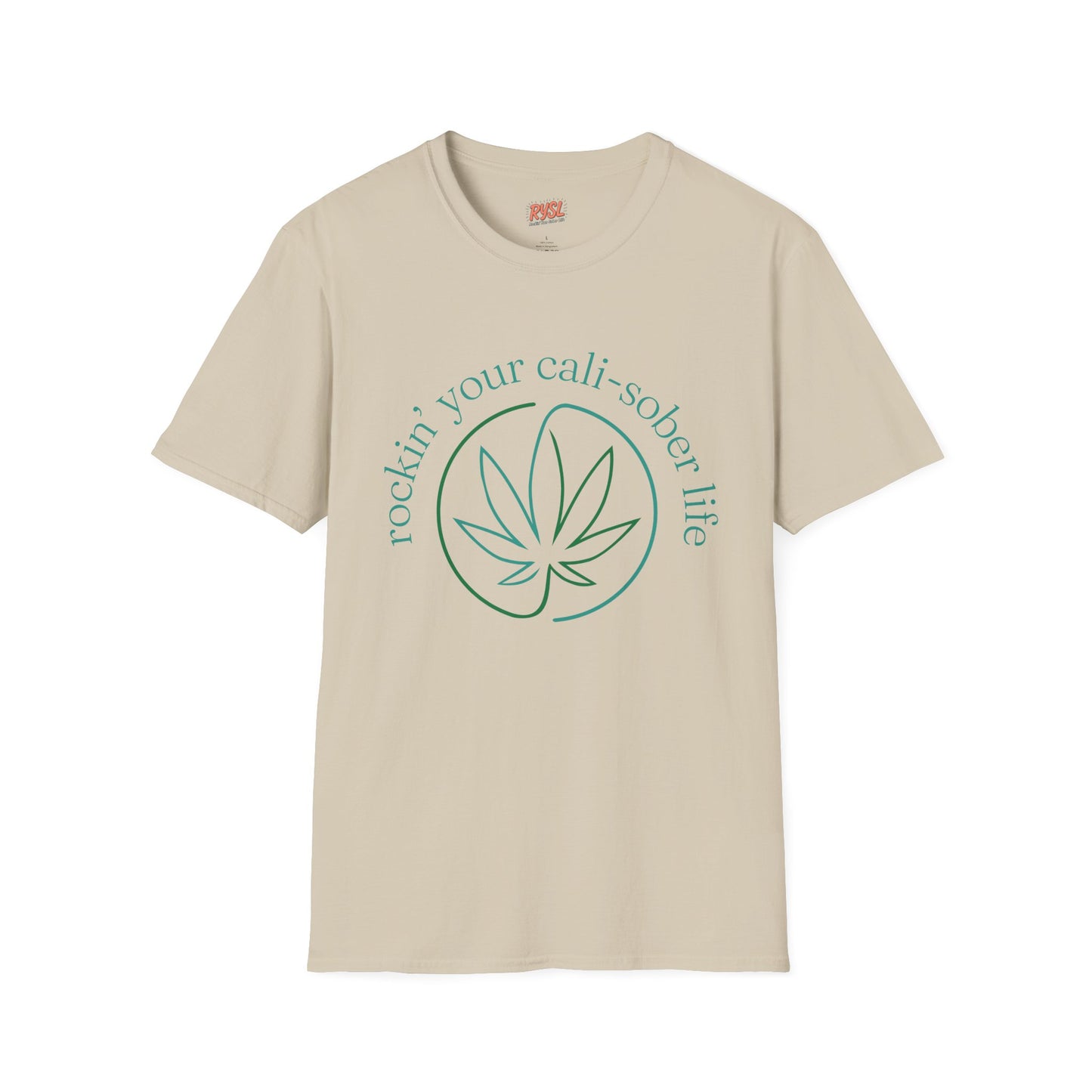 Cali-Sober Vibes Leaf Outline Tee – Rockin’ Your Cali-Sober Life